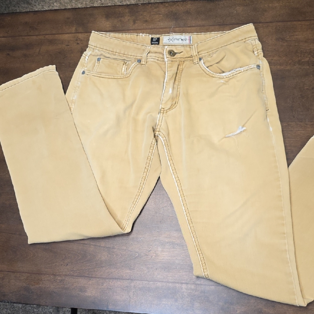 Departwest Men's Slim Fit Tan Jeans
